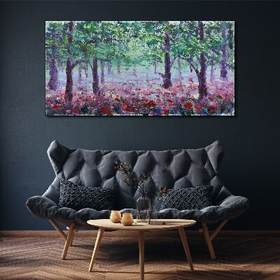 Flower forest in the morning Print on canvas