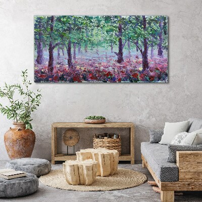 Flower forest in the morning Print on canvas