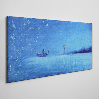 A peaceful haven in blue tones Canvas wall art