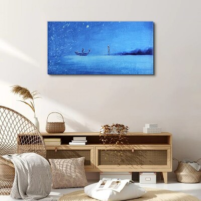 A peaceful haven in blue tones Canvas wall art