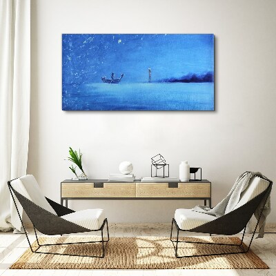 A peaceful haven in blue tones Canvas wall art