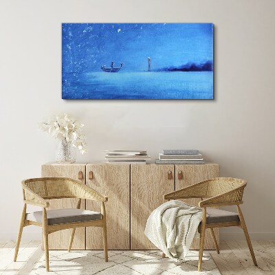 A peaceful haven in blue tones Canvas wall art