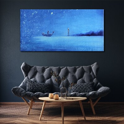 A peaceful haven in blue tones Canvas wall art