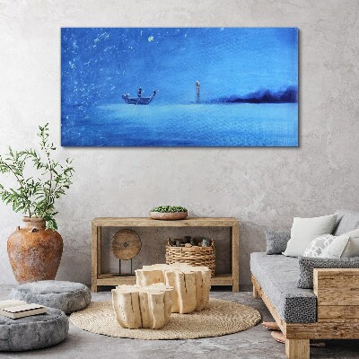 A peaceful haven in blue tones Canvas wall art