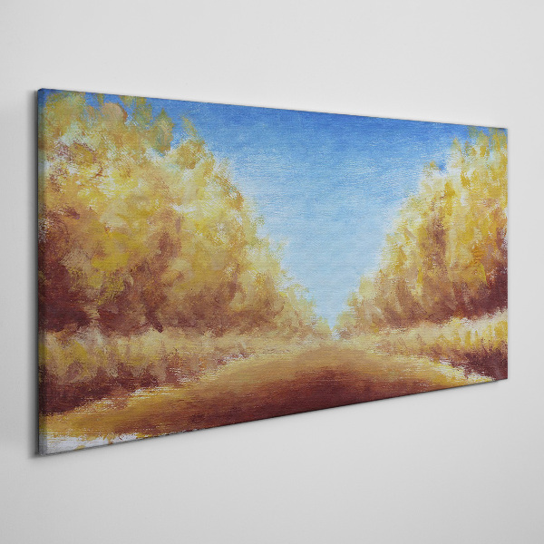 Golden avenues in the summer sun Print on canvas