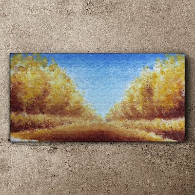 Golden avenues in the summer sun Print on canvas