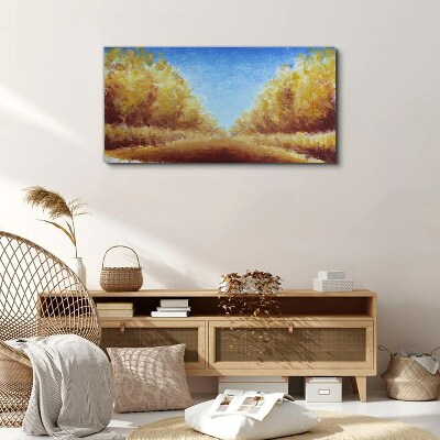 Golden avenues in the summer sun Print on canvas