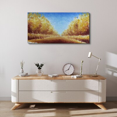 Golden avenues in the summer sun Print on canvas