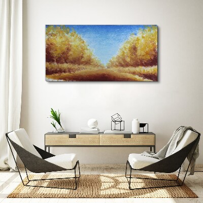 Golden avenues in the summer sun Print on canvas