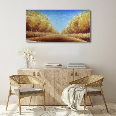 Golden avenues in the summer sun Print on canvas
