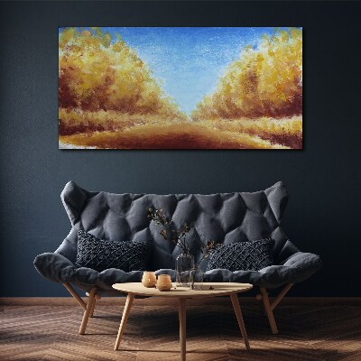 Golden avenues in the summer sun Print on canvas
