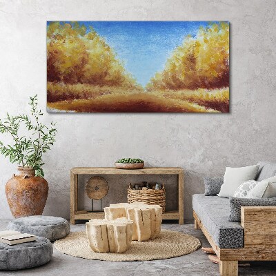 Golden avenues in the summer sun Print on canvas