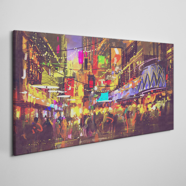 Nightlife in the city Canvas wall art
