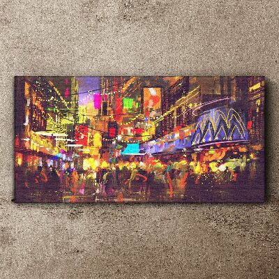 Nightlife in the city Canvas wall art
