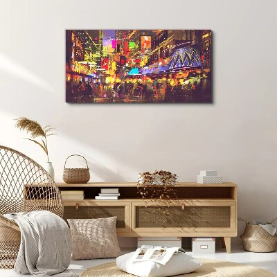 Nightlife in the city Canvas wall art