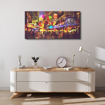 Nightlife in the city Canvas wall art