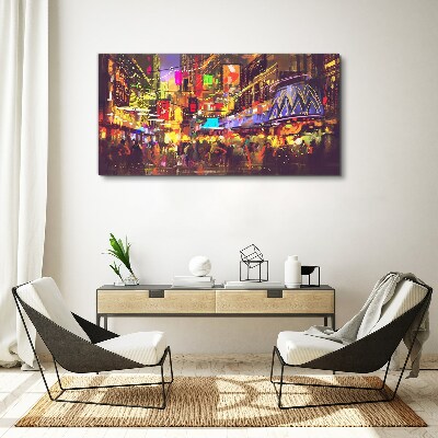 Nightlife in the city Canvas wall art