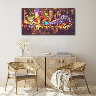 Nightlife in the city Canvas wall art
