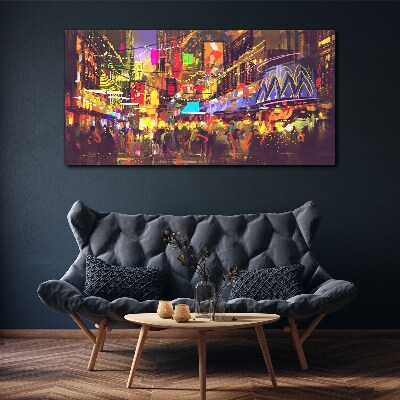 Nightlife in the city Canvas wall art
