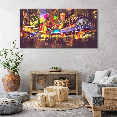 Nightlife in the city Canvas wall art