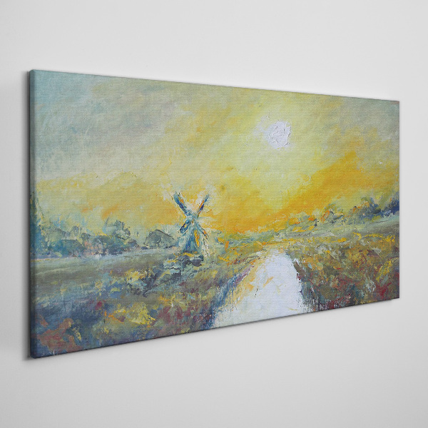 Golden fields under sunny skies Print on canvas