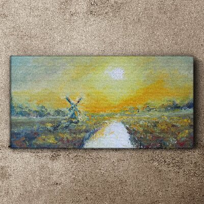 Golden fields under sunny skies Print on canvas