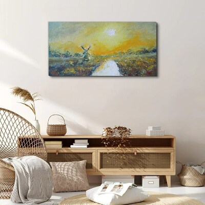 Golden fields under sunny skies Print on canvas