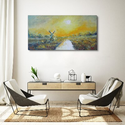 Golden fields under sunny skies Print on canvas