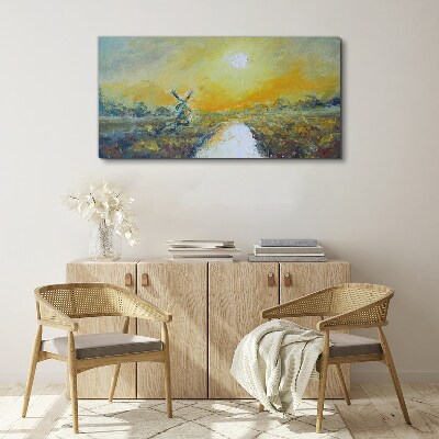 Golden fields under sunny skies Print on canvas