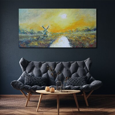 Golden fields under sunny skies Print on canvas