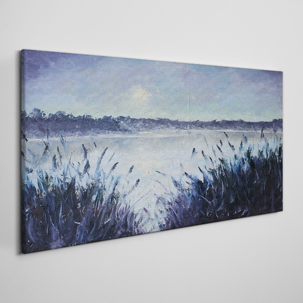A quiet morning by the lake Canvas wall art