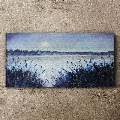A quiet morning by the lake Canvas wall art
