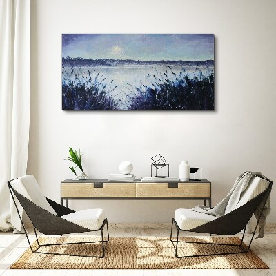 A quiet morning by the lake Canvas wall art