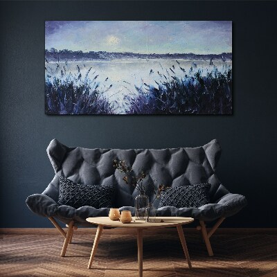 A quiet morning by the lake Canvas wall art