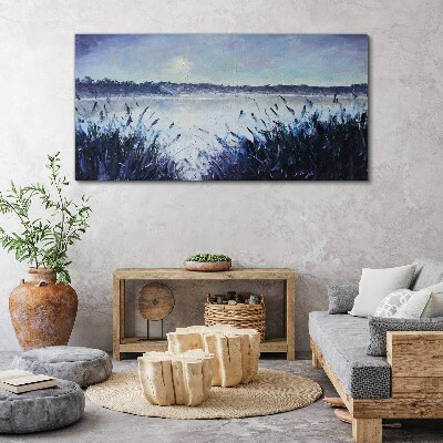 A quiet morning by the lake Canvas wall art