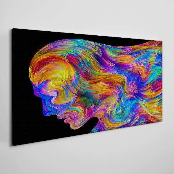 Colorful silhouette in motion Print on canvas