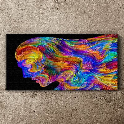 Colorful silhouette in motion Print on canvas
