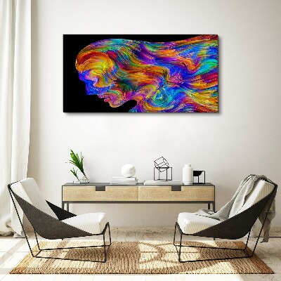 Colorful silhouette in motion Print on canvas