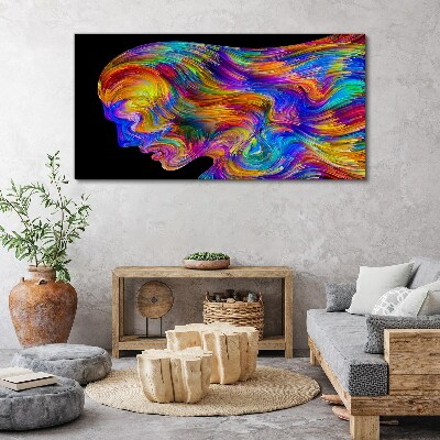 Colorful silhouette in motion Print on canvas