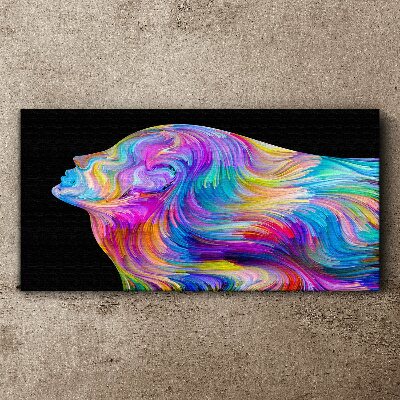 Colorful silhouette of a woman in motion Canvas wall art