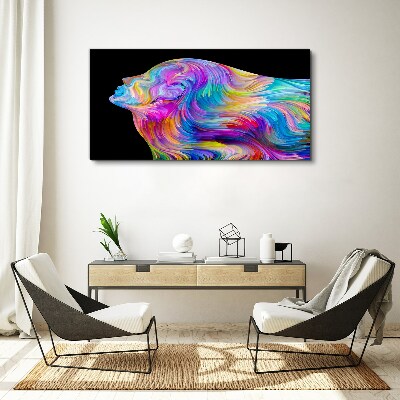 Colorful silhouette of a woman in motion Canvas wall art