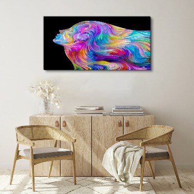 Colorful silhouette of a woman in motion Canvas wall art