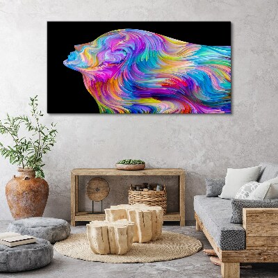 Colorful silhouette of a woman in motion Canvas wall art