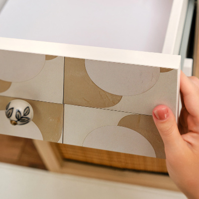 Cabinet sticker Mustard shapes