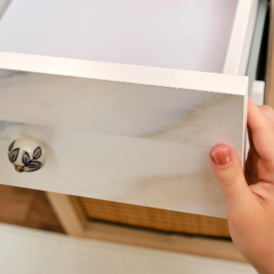 Furniture vinyl wrap Light marble