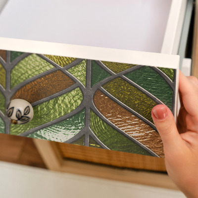 Furniture vinyl Stained glass leaves