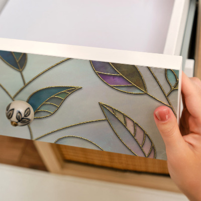 Furniture vinyl Stained glass leaves