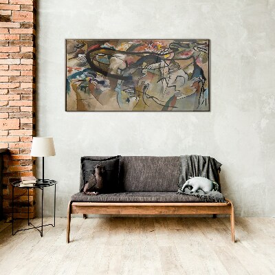 Composition V Kandinsky Wall art on glass