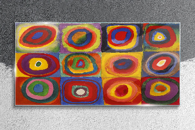 Color Studio: Squares with Concentric Circles Kandinsky Glass art print