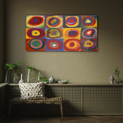 Color Studio: Squares with Concentric Circles Kandinsky Glass art print
